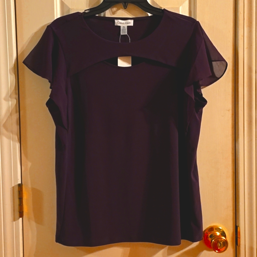 Calvin Klein Women's Dark Purple Blouse